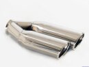 Polished stainless steel tailpipe 2 x 70x90mm oval rolled...