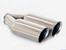 Polished stainless steel tailpipe 2 x 90mm round slanted...