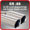 Endrohr Edelstahl poliert 2 x 90mm rund abgeschrägt...