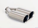 Polished stainless steel tailpipe 2 x 90mm round slanted...