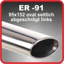 Polished stainless steel tailpipe 1 x 95x152mm oval...