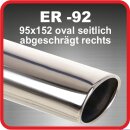 Endrohr Edelstahl poliert 1 x 95x152mm oval seitlich...