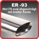 Polished stainless steel tailpipe 1 x 90x170mm oval...