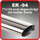 Endrohr Edelstahl poliert 1 x 77x124mm oval...