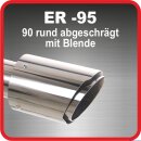 Endrohr Edelstahl poliert 1 x 90mm rund abgeschrägt...