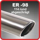 Polished stainless steel tailpipe 1 x 114mm round rolled...