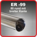 Endrohr Edelstahl poliert 1 x 80mm rund mit breiter Kante