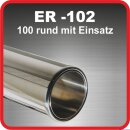 Polished stainless steel tailpipe 1 x 100mm round with insert