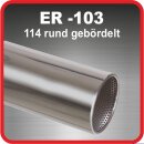 Polished stainless steel tailpipe 1 x 114mm round rolled