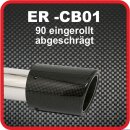 Endrohr Echt-Carbon 1 x 90mm rund abgeschr&auml;gt, schwarz
