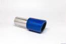 Tailpipe Carbon 1 x 90mm round slanted, blue glossy