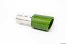 Tailpipe Carbon 1 x 90mm round slanted, green glossy