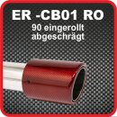 Endrohr Echt-Carbon 1 x 90mm rund abgeschrägt, rot...