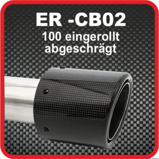 Endrohr Echt-Carbon 1 x 100mm rund abgeschrgt, schwarz