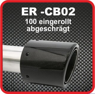 Endrohr Echt-Carbon 1 x 100mm rund abgeschrägt, schwarz