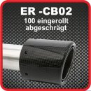 Endrohr Echt-Carbon 1 x 100mm rund abgeschr&auml;gt, schwarz