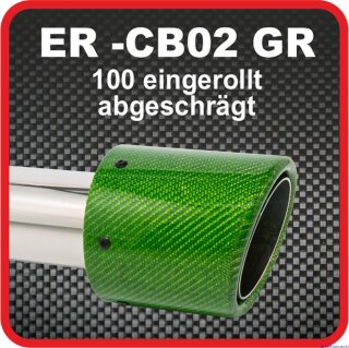 Endrohr Echt-Carbon 1 x 100mm rund abgeschrgt, grn...