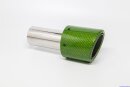 Tailpipe Carbon 1 x 100mm round slanted, green glossy