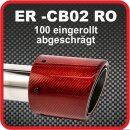 Endrohr Echt-Carbon 1 x 100mm rund abgeschrägt, rot...