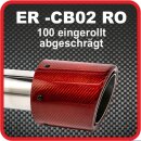 Endrohr Echt-Carbon 1 x 100mm rund abgeschr&auml;gt, rot gl&auml;nzend