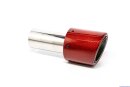 Tailpipe Carbon 1 x 100mm round slanted, red glossy