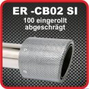 Endrohr Echt-Carbon 1 x 100mm rund abgeschrägt,...