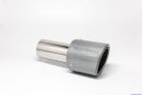 Tailpipe Carbon 1 x 100mm round slanted, silver glossy