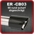 Endrohr Echt-Carbon 1 x 90mm rund scharf abgeschr&auml;gt, schwarz