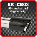 Endrohr Echt-Carbon 1 x 90mm rund scharf...