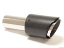 Tailpipe Carbon 1 x 90mm round sharp-edged slanted, black
