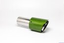 Tailpipe Carbon 1 x 90mm round sharp-edged slanted, green...