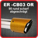 Endrohr Echt-Carbon 1 x 90mm rund scharf abgeschr&auml;gt, orange gl&auml;nzend
