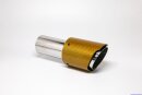 Tailpipe Carbon 1 x 90mm round sharp-edged slanted, orange glossy