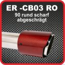 Endrohr Echt-Carbon 1 x 90mm rund scharf abgeschr&auml;gt, rot gl&auml;nzend