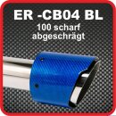 Endrohr Echt-Carbon 1 x 100mm rund scharf abgeschr&auml;gt, blau gl&auml;nzend