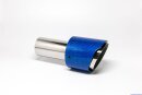 Tailpipe Carbon 1 x 100mm round sharp-edged slanted, blue glossy