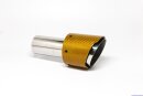 Tailpipe Carbon 1 x 100mm round sharp-edged slanted, orange glossy