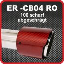 Endrohr Echt-Carbon 1 x 100mm rund scharf abgeschr&auml;gt, rot gl&auml;nzend