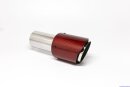 Tailpipe Carbon 1 x 100mm round sharp-edged slanted, red glossy