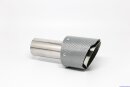 Tailpipe Carbon 1 x 100mm round sharp-edged slanted, silver glossy