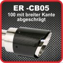 Endrohr Echt-Carbon 1 x 100mm rund breite Kante...
