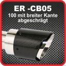 Endrohr Echt-Carbon 1 x 100mm rund breite Kante abgeschr&auml;gt, schwarz