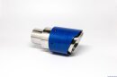 Tailpipe Carbon 1 x 100mm round slanted wide edge, blue...