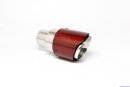 Tailpipe Carbon 1 x 100mm round slanted wide edge, red...