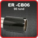 Endrohr Echt-Carbon 1 x 90mm rund schwarz