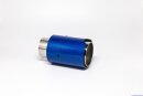 Endrohr Echt-Carbon 1 x 90mm rund blau gl&auml;nzend