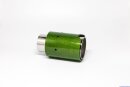 Endrohr Echt-Carbon 1 x 90mm rund grün glänzend