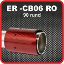 Tailpipe Carbon 1 x 90mm round red glossy