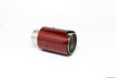 Endrohr Echt-Carbon 1 x 90mm rund rot glänzend