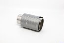 Tailpipe Carbon 1 x 90mm round silver glossy